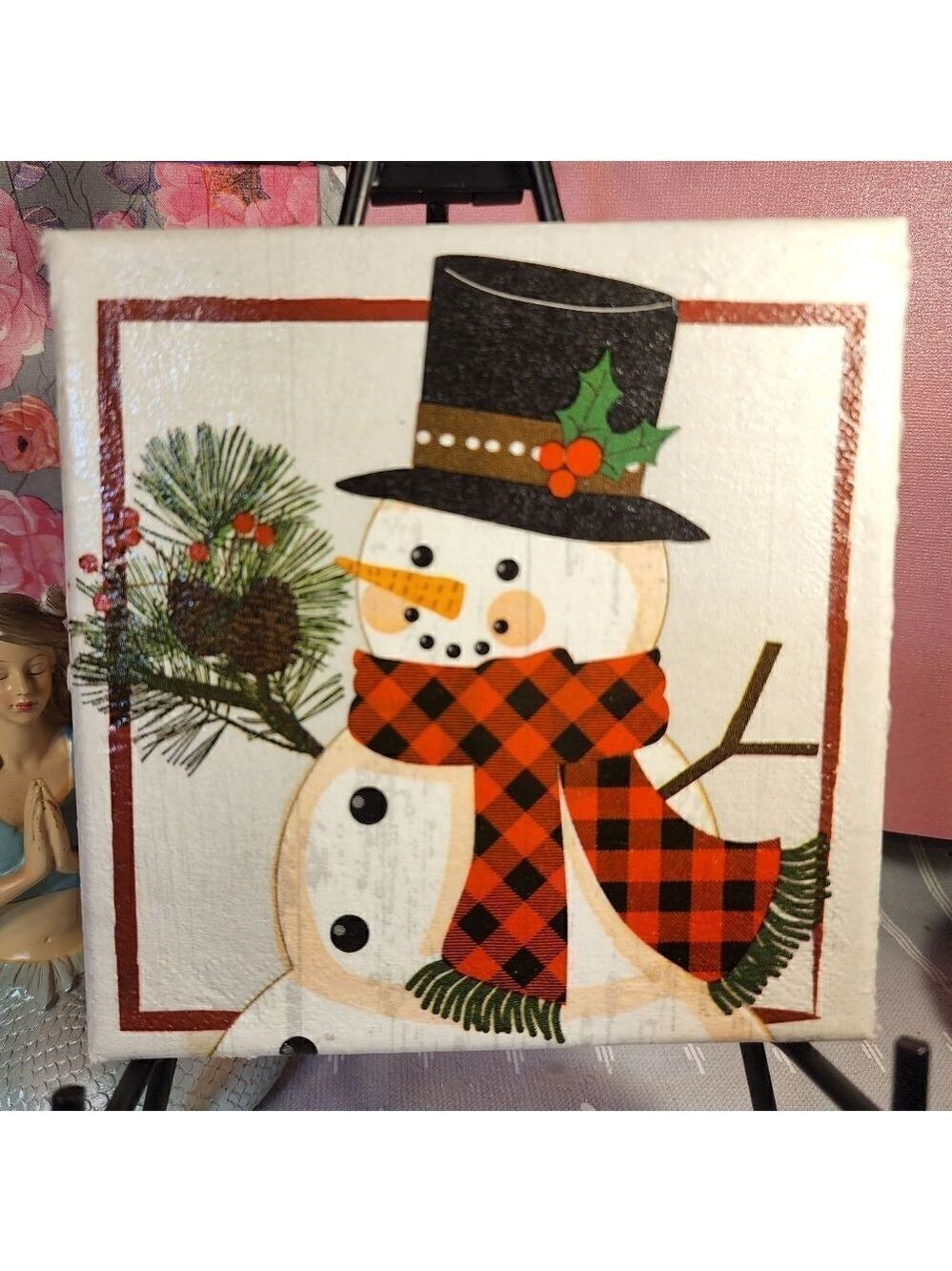 DECOUPAGE CANVAS  SNOWMAN ⛄️
